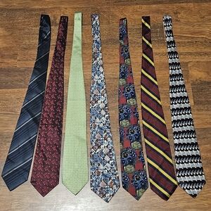 PERRY ELLIS J. FERRAR JOS mens LOT OF 7 ties SIZE 58x4 MULTICOLOR T5